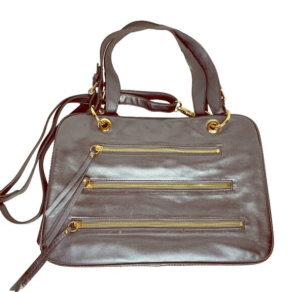 SORIAL NEW YORK Leather Bag with Tassel Zippersdd - Picture 1 of 8